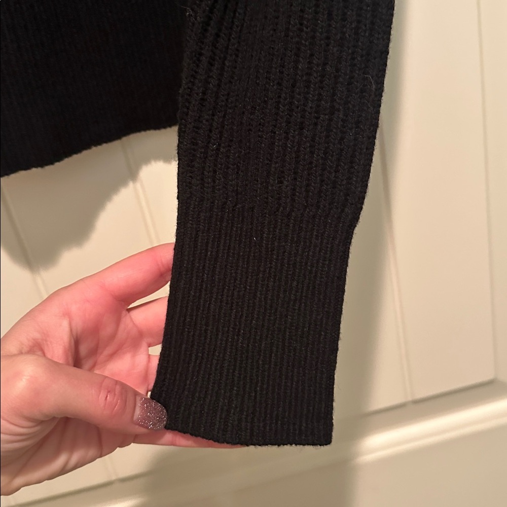 Club Monaco Cardigan black button down ribbed - Picture 6 of 7